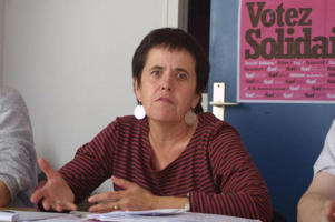 Annick Coupé, alors porte-parole nationale de Solidaires, le 9 octobre 2008.